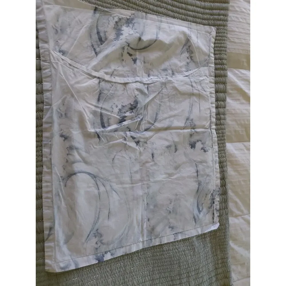 Pottery Barn Stinson Wave Full Duvet Cover 2 Standard Shams Set Ocean Wave Blue